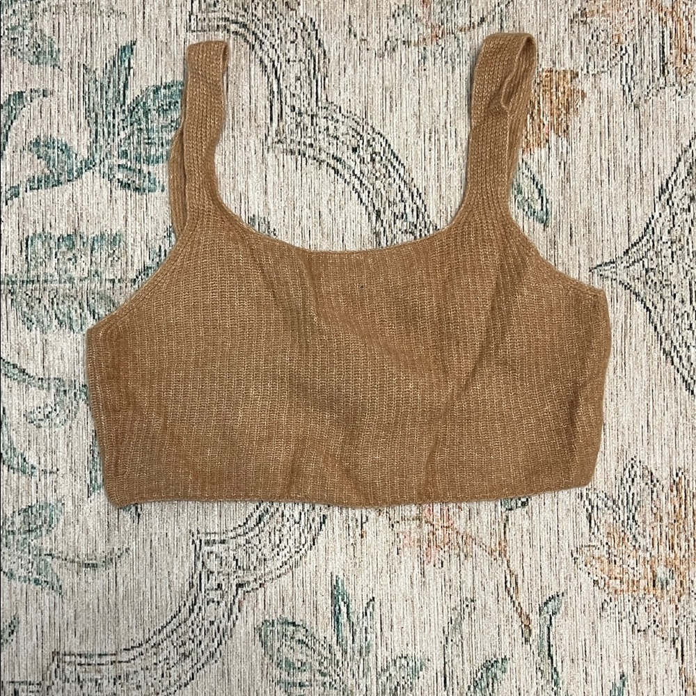 Everlane Brown Knit Crop Top